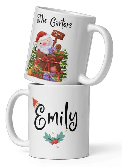 Custom Coffee Cup Gifts Personalized Christmas Design Ceramic Mugs with Name And Photo Customized Xmas Cups Gifts for Holiday All Family Gathering Tea Cup White Coffee Mug 11oz