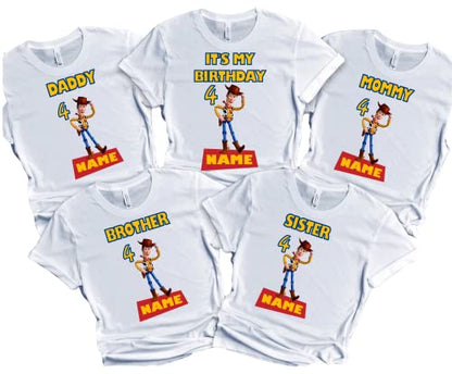 Birthday Boy Girl Custom Toy Family Matching Story Tees