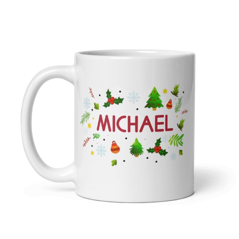 Custom Fireplace Coffee Mug Northpole Gifts Personalized Christmas Design Ceramic Mugs with Name And Photo Customized Xmas Cups Gifts for Holiday All Family Gathering Tea Cup White Coffee Mug 11oz
