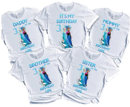 Princess Birthday Girl Shirt Elsa Custom Anna Family Olaf Matching T-shirts