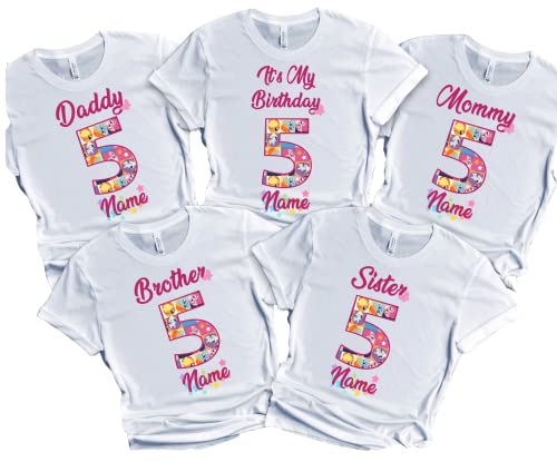 Birthday Pinky Girl Shirt Pie Customize Tees Family Matching Pony T-Shirts