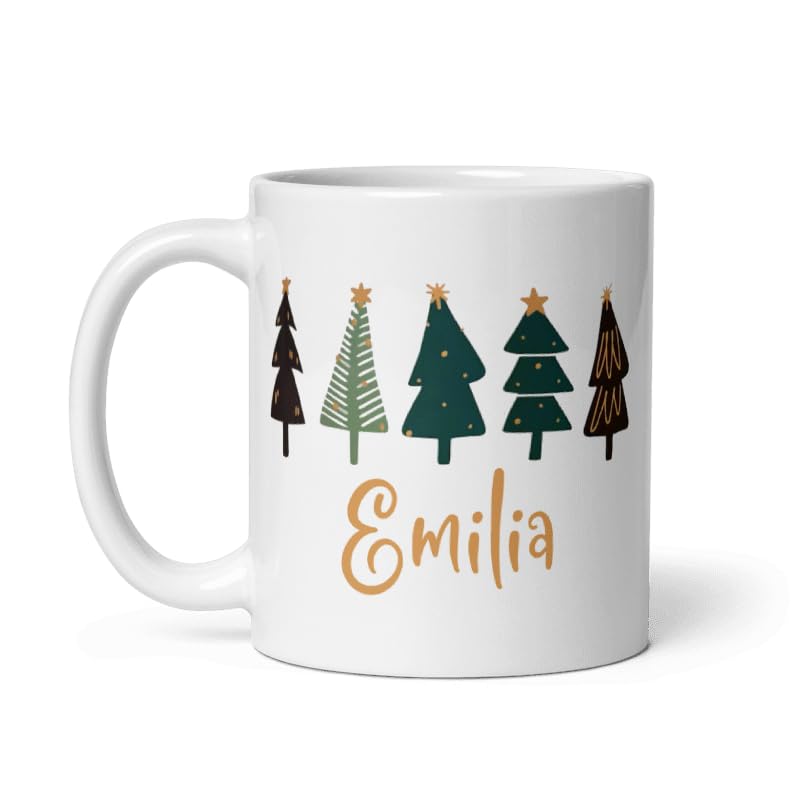 Custom Family Coffee Tea Mug Gifts Personalized Christmas Design Ceramic Mugs with Name And Photo Customized Xmas Cups Gifts for Holiday All Family Gathering Tea Cup White Coffee Mug 11oz