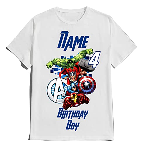 Avenger Birthday Shirt Boy Family Matching Super-Hero T-shirts Custom Super Hero Tees
