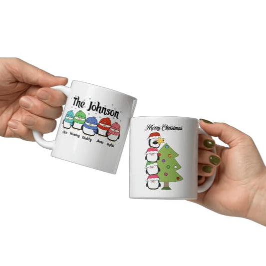 Penguin Family Gang Custom Mug 11oz –  Personalized Christmas Coffee Mugs 19