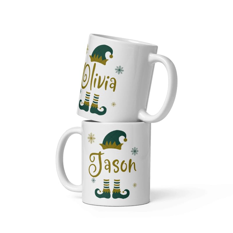 Custom Fireplace Coffee Mug Cup Gifts Personalized Christmas Design Ceramic Mugs with Name And Photo Customized Xmas Cups Gifts for Holiday All Family Gathering Tea Cup White Coffee Mug 11oz