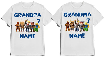Birthday Robolox Shirt Boy Custom Nmae Age Family Matching T-shirts Gaming
