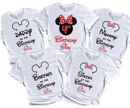 Matching Family Birthday Girl Mouse Tees Customize Shirts