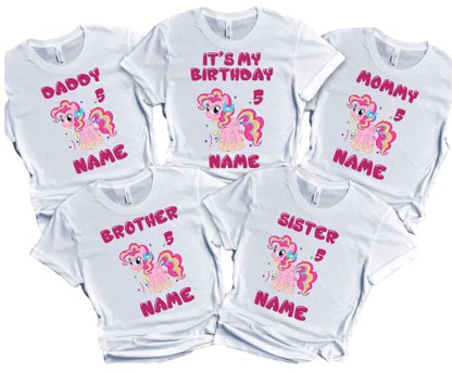 Birthday Girl Pinky Shirt Pie Customize Tees Family Matching Ponny T-Shirts