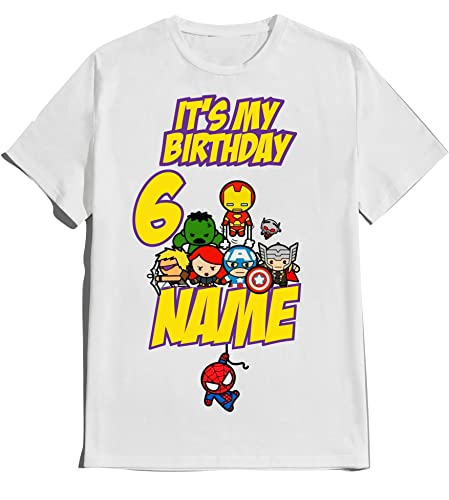 Avenger Birthday Boy BabyAvengers Shirt Customize Super Hero Tees Kids Party Family Matching Super-Hero T-shirts