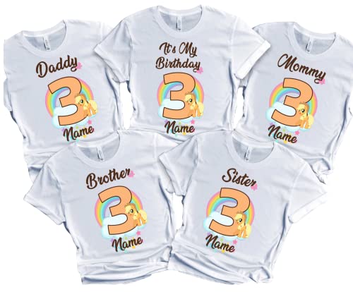 Birthday Pinky Girl Shirt Pie Tees Family Matching Pony Customize T-Shirts