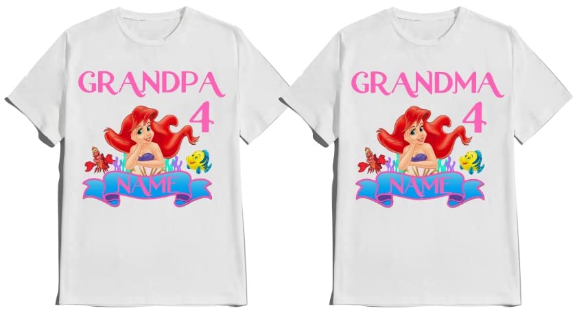 Mermaid Birthday Shirt Family Ariel Custom Family Matching Tees