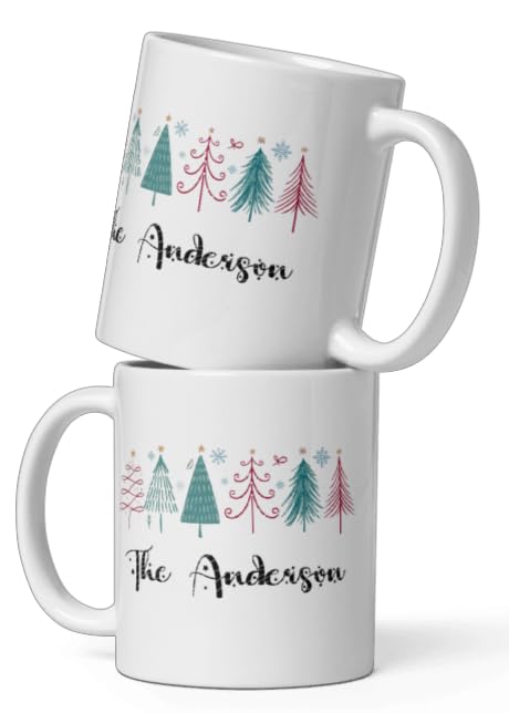 Custom Your Own Family Mug Gifts Personalized Christmas Design Ceramic Mugs with Name And Photo Customized Xmas Cups Gifts for Holiday All Family Gathering Tea Cup White Coffee Mug 11oz