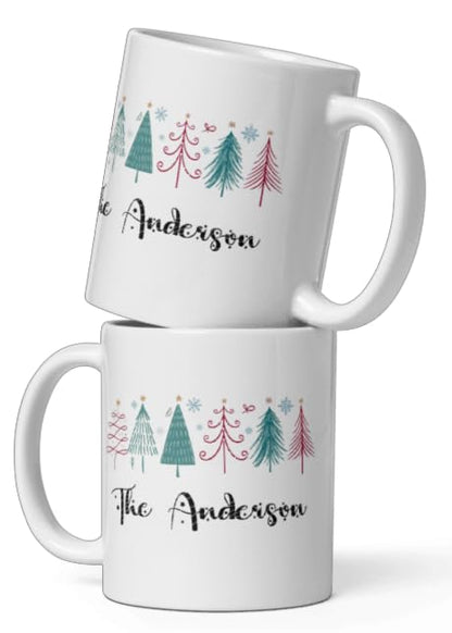 Custom Your Own Family Mug Gifts Personalized Christmas Design Ceramic Mugs with Name And Photo Customized Xmas Cups Gifts for Holiday All Family Gathering Tea Cup White Coffee Mug 11oz