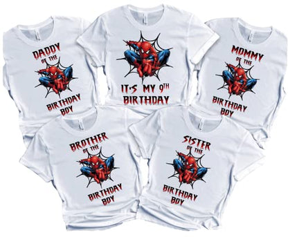 Spider Birthday Boy Spidy Spiderbaby Family Matching Tees Superhero T-shirt