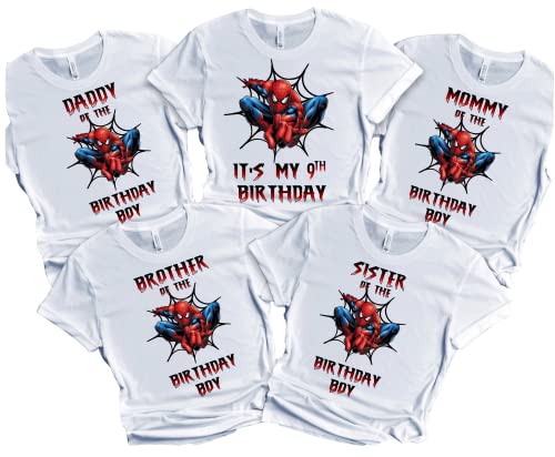 Spider Birthday Boy Spidy Spiderbaby Family Matching Tees Superhero T-shirt