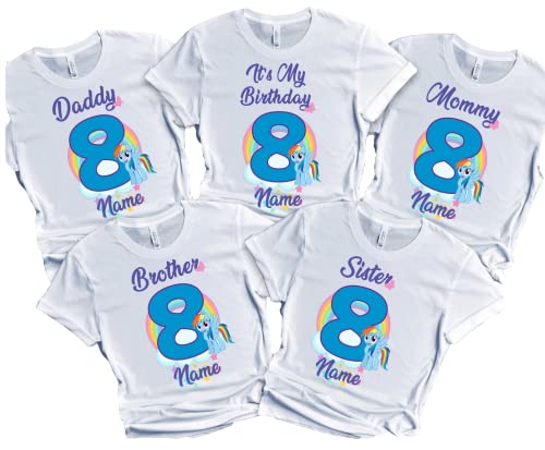 Birthday Ponny Girl Pinky Shirt Pie Tees Family Matching Pony Customize T-Shirts