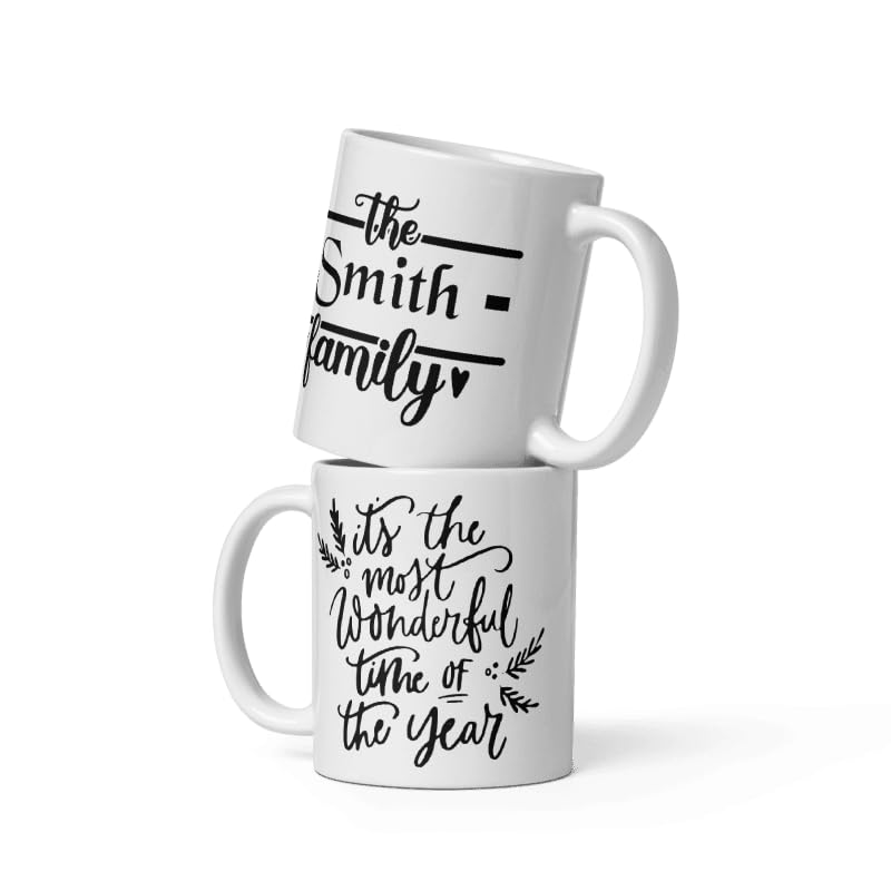 Custom MugCoffee Cup Gifts Personalized Christmas Design Ceramic Mugs with Name And Photo Customized Xmas Cups Gifts for Holiday All Family Gathering Tea Cup White Coffee Mug 11oz