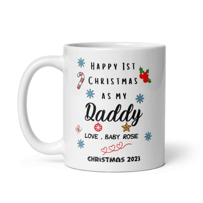 Custom Coffee Mug Gifts Personalized Christmas Design Ceramic Mugs with Name And Photo Baby Newborn Customized Xmas Cups Gifts for Holiday All Family Gathering Tea Cup White Coffee Mug 11oz
