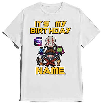 Guardians Birthday Shirt Galaxy Family Matching Super-Hero T-shirts Birthday Boy Custom Super Hero Tees Kids Party