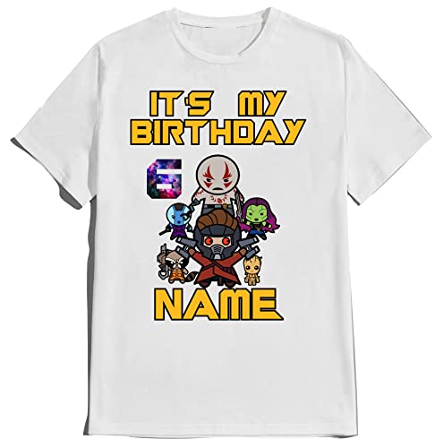 Guardians Birthday Shirt Galaxy Family Matching Super-Hero T-shirts Birthday Boy Custom Super Hero Tees Kids Party