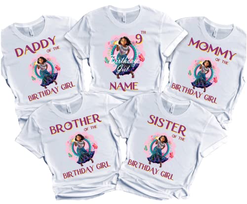Encanto Shirt Birthday Girl Party Custom Name Age FAMILY matching shirts