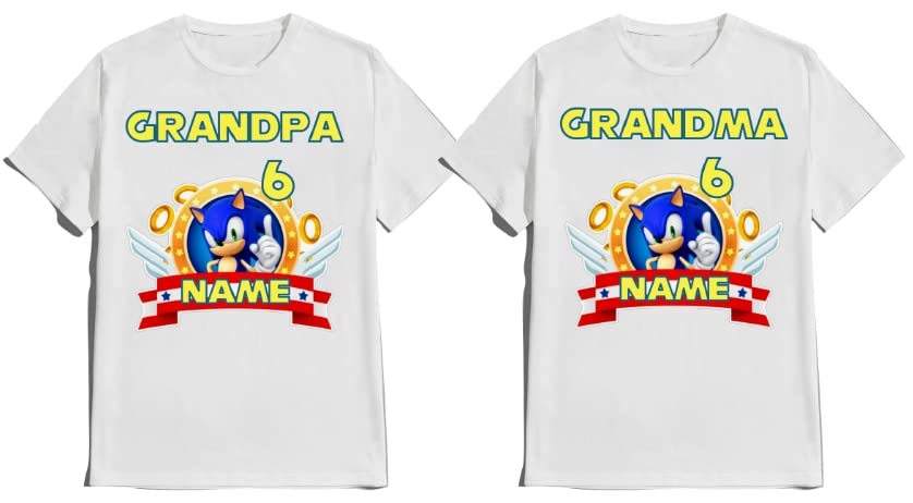SuperHero sonic Birthday Boy Shirt Fast Blue Hedgehog T-shirt Birthday Boy/Girl Super Custom White Family Matching Tees