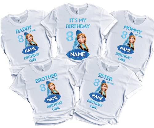 Birthday Elsa Girl Anna Shirt Family Matching T-shirts Custom