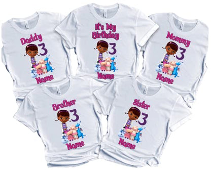 Birthday Girl Dr Shirt Custom Tees Family Matching Personalized Doc T-shirt Name Age