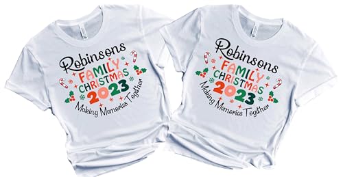 Christmas Matching Shirts For All The Family Custom Gift Holidays Christmas Eve White Tshirt All Sizes Kids And Adults Personalized Customize Name Shirt
