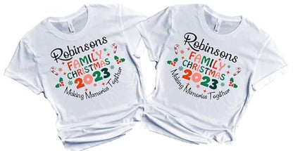 Christmas Matching Shirts For All The Family Custom Gift Holidays Christmas Eve White Tshirt All Sizes Kids And Adults Personalized Customize Name Shirt