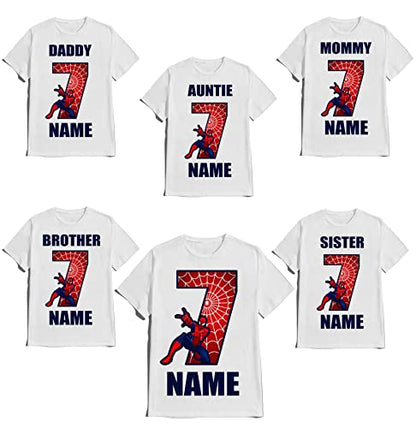 Spider Birthday Boy Shirt Family Matching Tees Superhero Shirts Super-hero tee