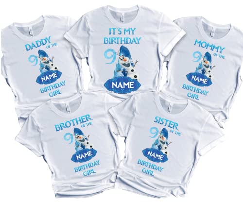 Birthday Elsa Girl Anna Shirt Olaf Family Matching T-shirts Custom
