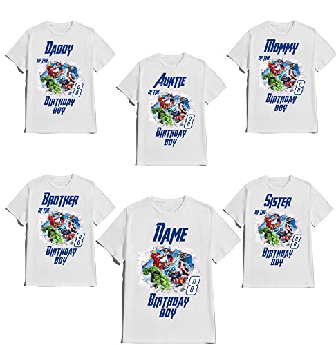Avenger Birthday Boy Shirt Family Matching Super-Hero T-shirts Custom Super Hero Tees Kids Party