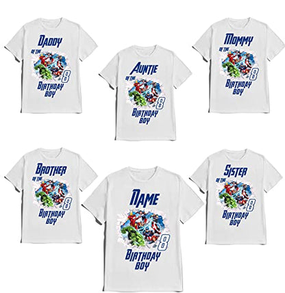 Avenger Birthday Boy Shirt Family Matching Super-Hero T-shirts Custom Super Hero Tees Kids Party