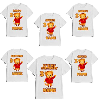 Birthday Shirt Boy Girl Custom Tiger Kids Party Tees Personalized Family Matching T-shirt