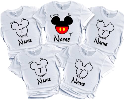 Mouse Birthday Matching Shirt Boy Girl Family Tees Custom Shirts Party