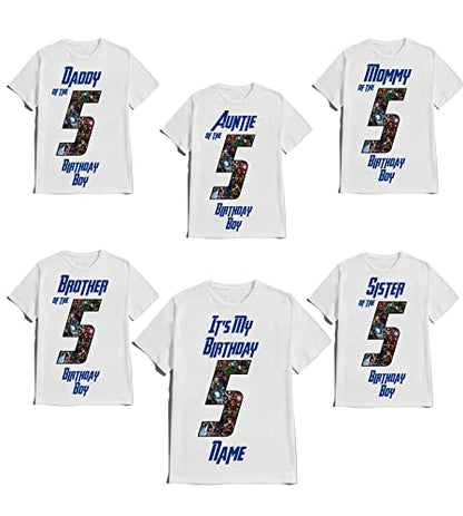 Avenger Birthday Boy Shirt Custom Super Hero Tees Kids Party Family Matching Super-Hero T-shirts