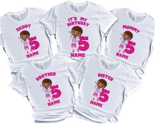 Birthday Girl Doc Shirt Custom Tees Family Matching Personalized T-shirt Name Age