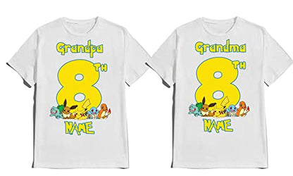 T-shirt Birthday Boy Family Matching Tees Custom Name Age Gota Catch Them All Party