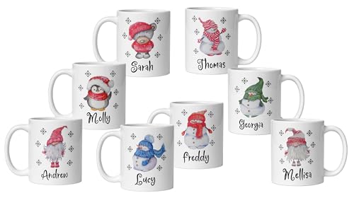 Custom Family Coffee Cup Mug Gifts Personalized Christmas Design Ceramic Mugs with Name And Photo Customized Xmas Cups Gifts for Holiday All Family Gathering Tea Cup White Coffee Mug 11oz