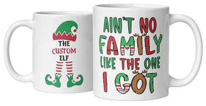 Custom CoffeeFmily Mug Gifts Personalized Christmas Design Ceramic Mugs with Name And Photo Customized Xmas Cups Gifts for Holiday All Family Gathering Tea Cup White Coffee Mug 11oz
