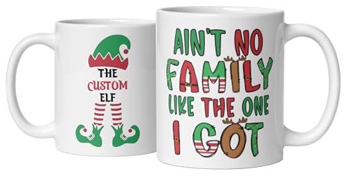 Custom CoffeeFmily Mug Gifts Personalized Christmas Design Ceramic Mugs with Name And Photo Customized Xmas Cups Gifts for Holiday All Family Gathering Tea Cup White Coffee Mug 11oz
