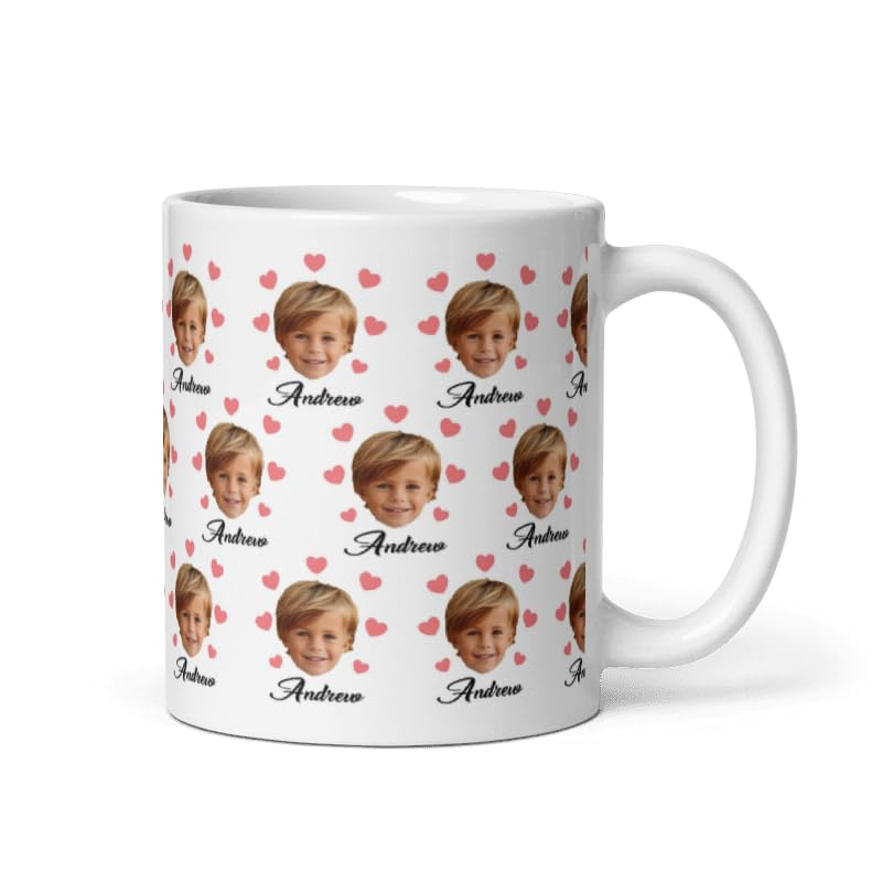 Mugs For All The Family Gift Holiday Personalized Christmas Design Ceramic Mugs with Name And Photo Your Face Customized Xmas Cups Gifts for Holiday All Family Gathering Tea Cup White Coffee Mug 11oz