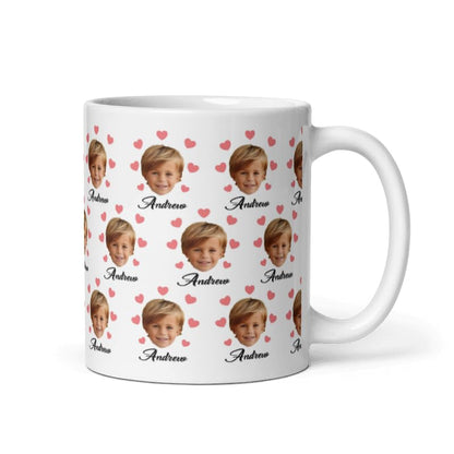 Mugs For All The Family Gift Holiday Personalized Christmas Design Ceramic Mugs with Name And Photo Your Face Customized Xmas Cups Gifts for Holiday All Family Gathering Tea Cup White Coffee Mug 11oz
