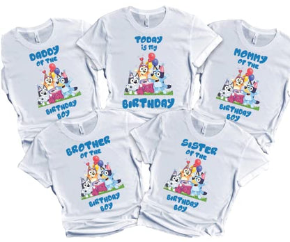 Blue Birthday Shirt Family Matching Custom Tees