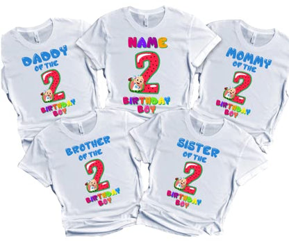 Birthday Shirt Melon Boy Girl T-shirt Family Matching Shirts Kids party Customize with Name and Age
