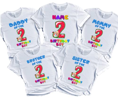 Birthday Shirt Melon Boy Girl T-shirt Family Matching Shirts Kids party Customize with Name and Age