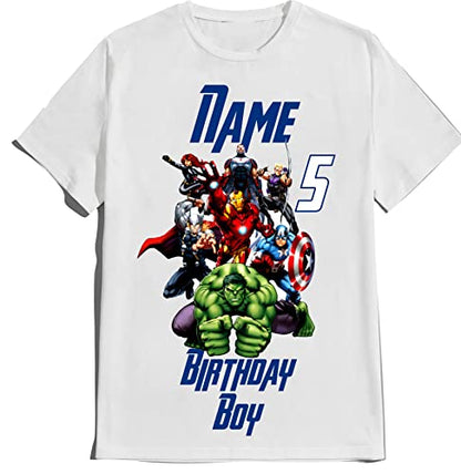 Avenger Birthday Boy Shirt Family Matching Super-Hero T-shirts Custom Super Hero Tees Kids