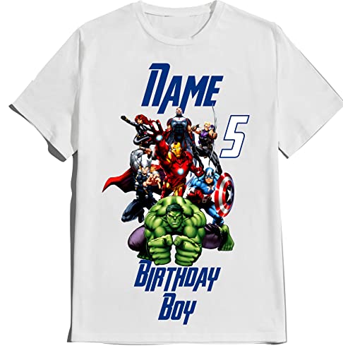 Avenger Birthday Boy Shirt Family Matching Super-Hero T-shirts Custom Super Hero Tees Kids