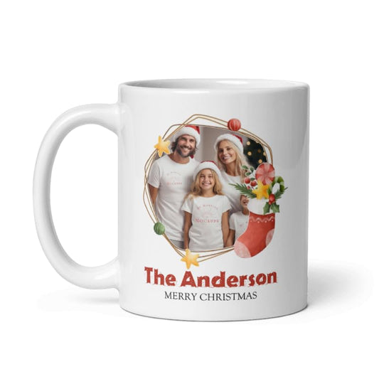 Mug For All The Family Gift Mugs Personalized Christmas Design Ceramic Mugs with Name And Photo Customized Xmas Cups Gifts for Holiday All Family Gathering Tea Cup White Coffee Mug 11oz